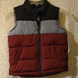 Stylish Red and Gray Puffer Vest